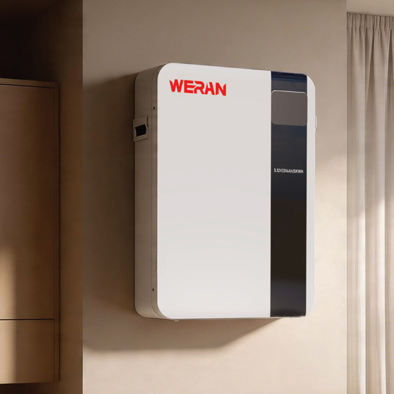 WERAN 51.2V 100Ah 5.12kWh Wall Mounted LiFePO4 Battery para sa Residential Solar Energy Storage